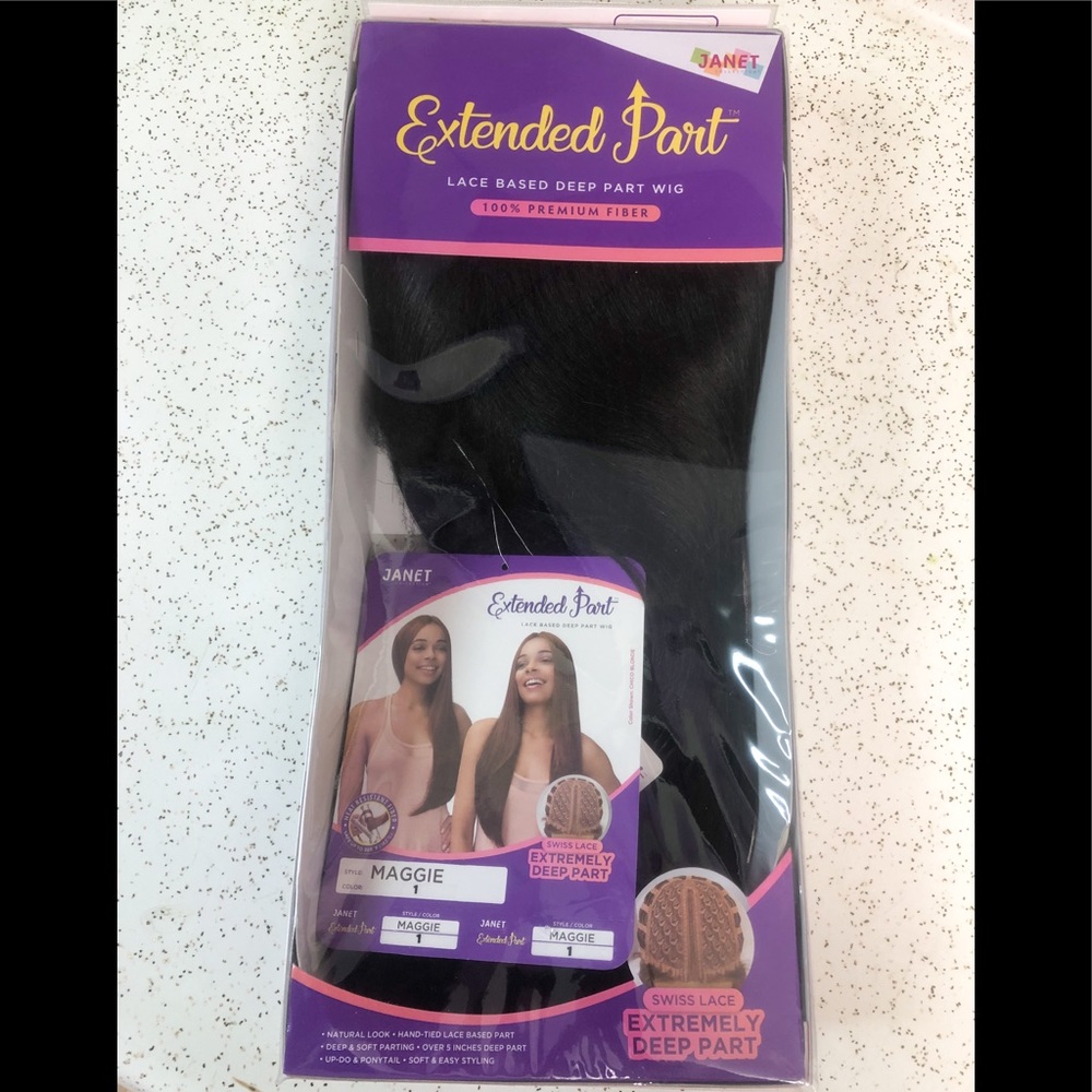 MAGGIE 24” Long Straight Synthetic Wig Jet Black 1